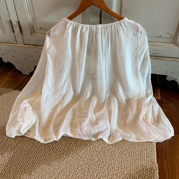 New Boho White Gauze Tassel Festival Blouse Top - Picture 5 of 5